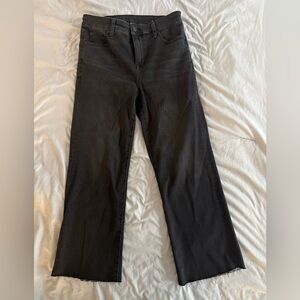 American Eagle Black High-Waisted Bootcut Crop Jeans